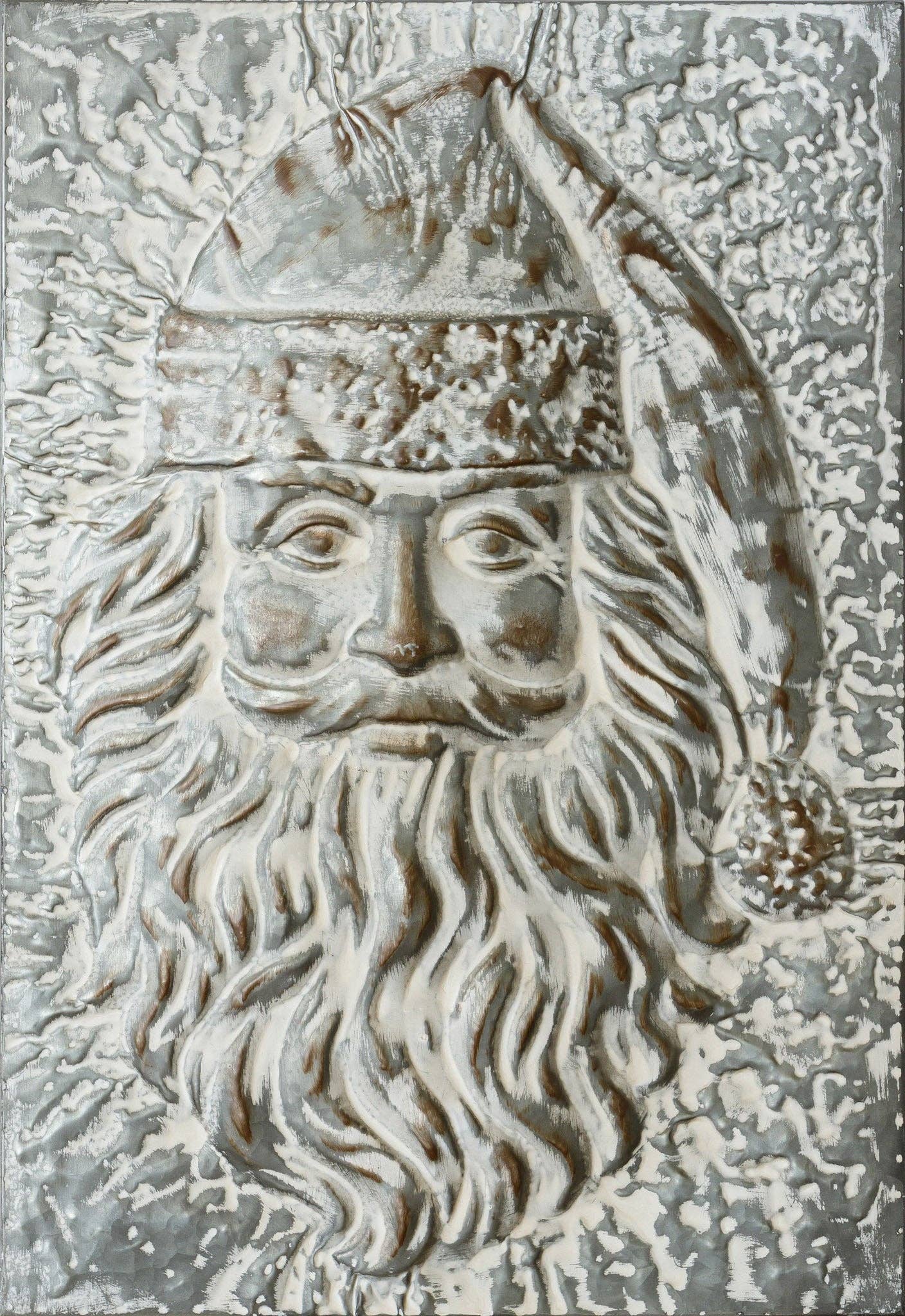 Audrey's Home & Gift - Wholesale Christmas Wall Art - Embossed Santa Wall Hanging (PC)0