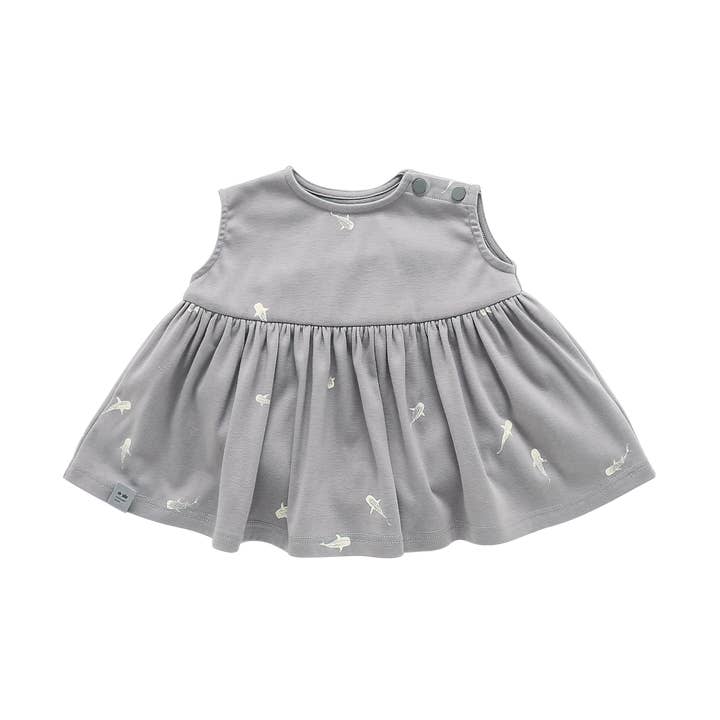 Vestido entallado y con vuelo para bebé - Gris para venta al por mayor de OMAMImini