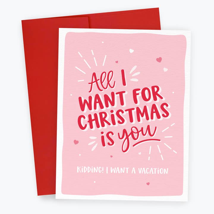 Carte de Noël amusante pour mon conjoint, mon mari, ma femme, All I Want pour la vente par Kreate Paper Co.