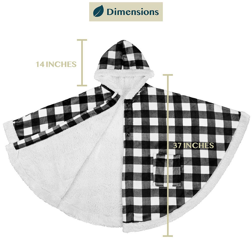 Pavilia – wholesale Poncho – Women's – Angel Wrap Hoodie Sherpa Poncho Blanket30