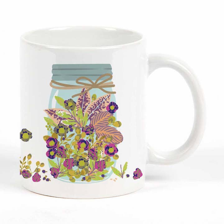 Jar of Flowers Mug for wholesale by Potluck Press