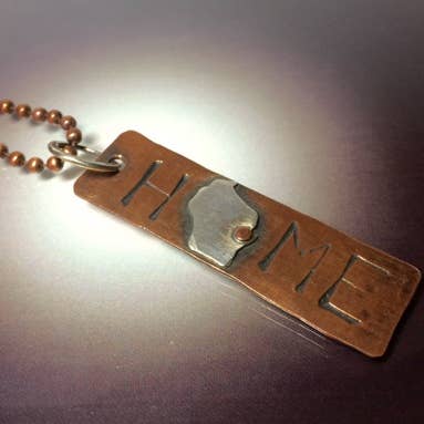 «HOME» Estado rectangular de cobre con collar de corte de ley para venta al por mayor de CB&CO