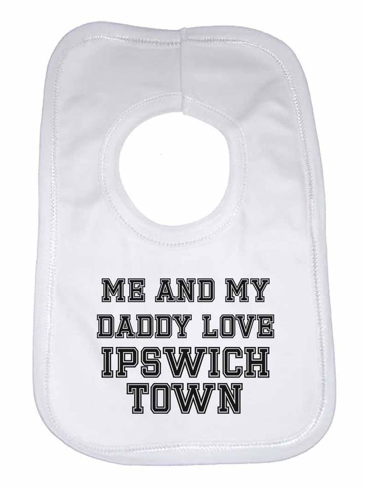 Me and My Daddy Love Ipswich Town, for Football, Soccer Fans Unisex Baby Bibs for wholesale by Little Ratbag
