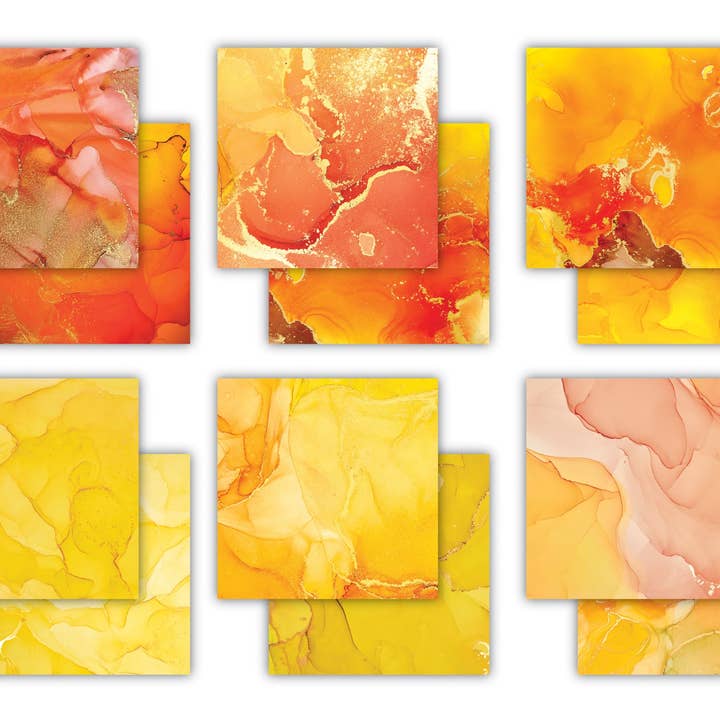 Ecstasy Crafts Distributing – wholesale Craft supplies – Craft Consortium Ink Drops - Sunset 12x12 Premium Paper Pad6