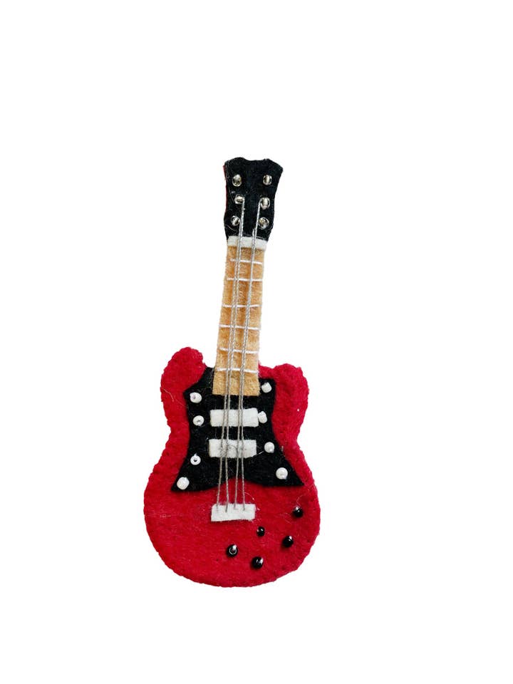 Adorno Guitarra eléctrica roja para venta al por mayor de Silk Road Bazaar