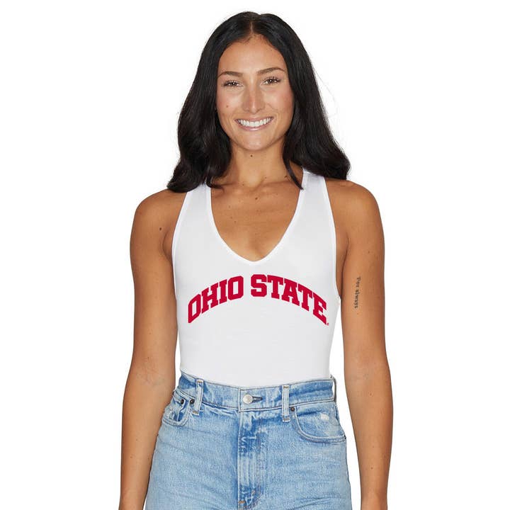 Ohio State OSU Buckeyes White Bodysuit for wholesale by Lojo Collegiate Apparel