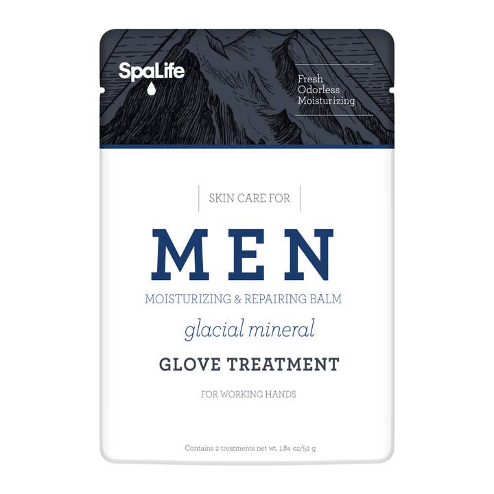 Gants hydratants pour les mains aux minéraux glaciaires pour hommes pour la vente par My Spa Life