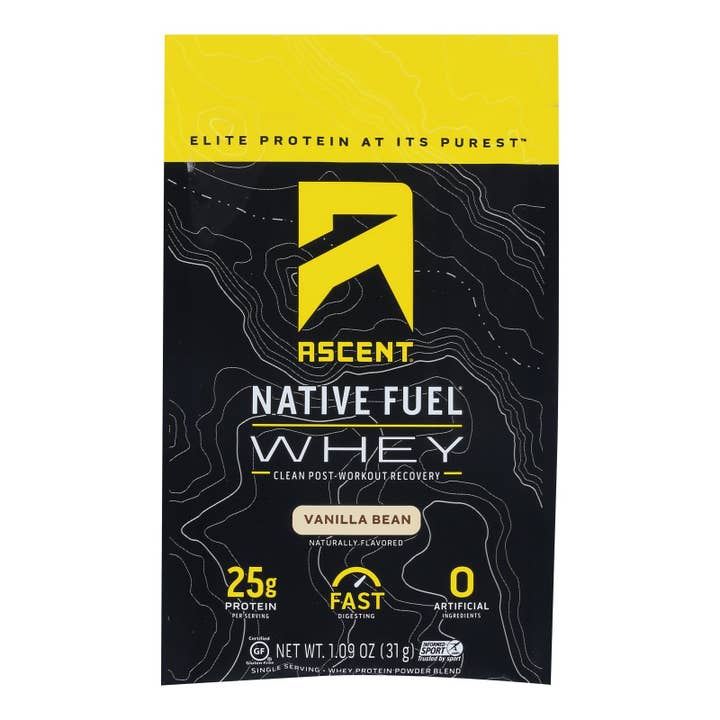 Ascent Native Fuel Whey Protein Powder Blend Vanilla Bean - Case Of 15 - 1.09 Oz for wholesale by Ware Spark
