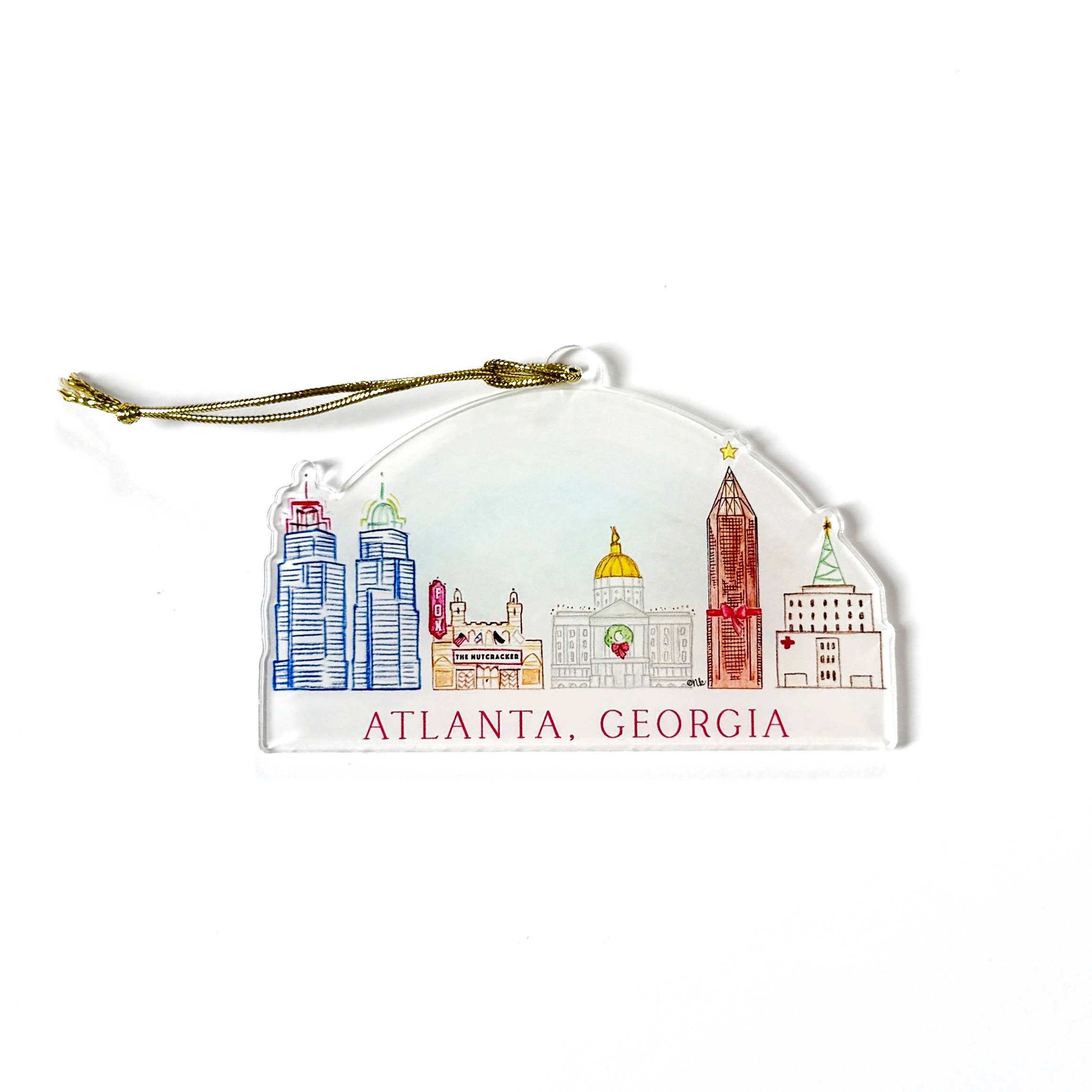 Natty Michelle Paperie - Wholesale Ornament - Atlanta, Georgia Holiday Acrylic Ornament0