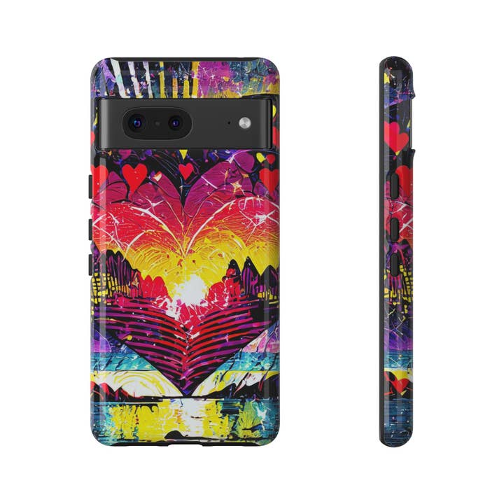 Studio 653 Clothing Co - Wholesale Phone Case - Women's - Vibrant Heart Sunset Tough Phone Case114