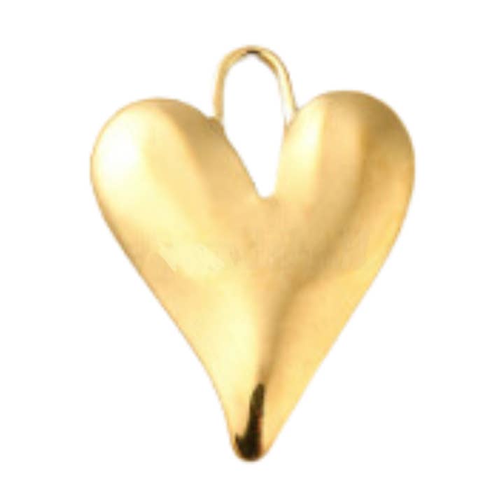 The Charm Bar Company - Wholesale Individual Charm/Pendant - * Gold Statement Heart Charm0
