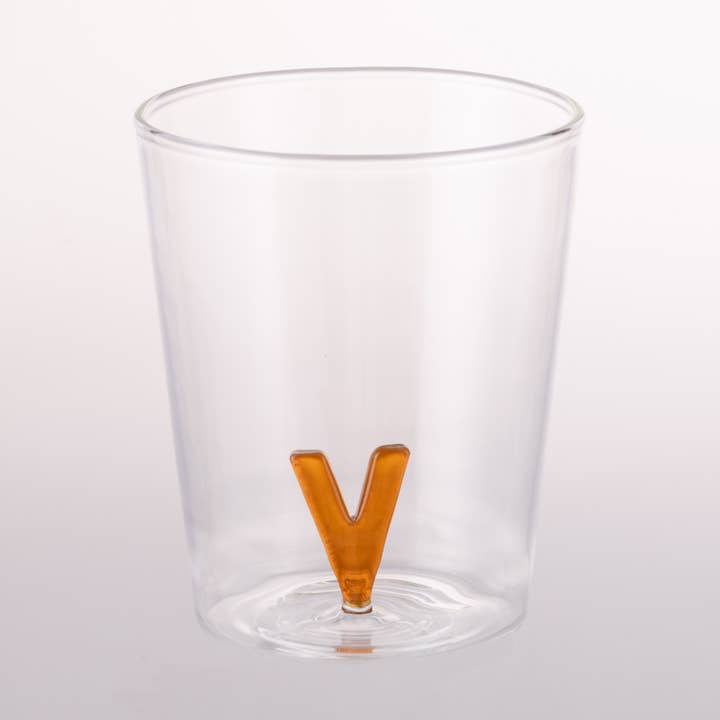 MONOGRAM GLASS LETTER V 3D 420 ML for wholesale by VdE Tivoli 1996