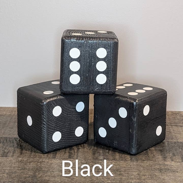 Jumbo Wood Dice 3.5" for wholesale by Rustic Fox Workhop