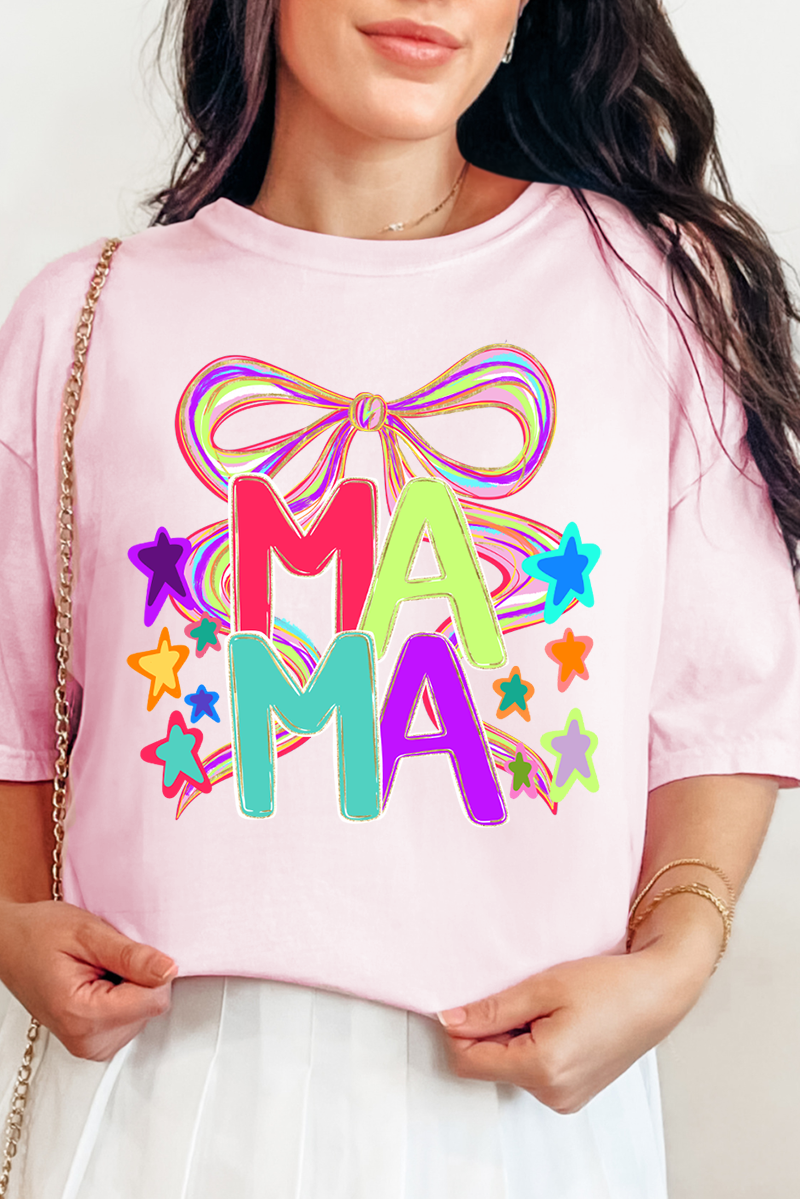 Wholesale Accessory Market - Wholesale Screen Printed T-Shirt - Women's - Doodle Stars Mama Comfort Colors Adult Ring-Spun Cotton Tee0