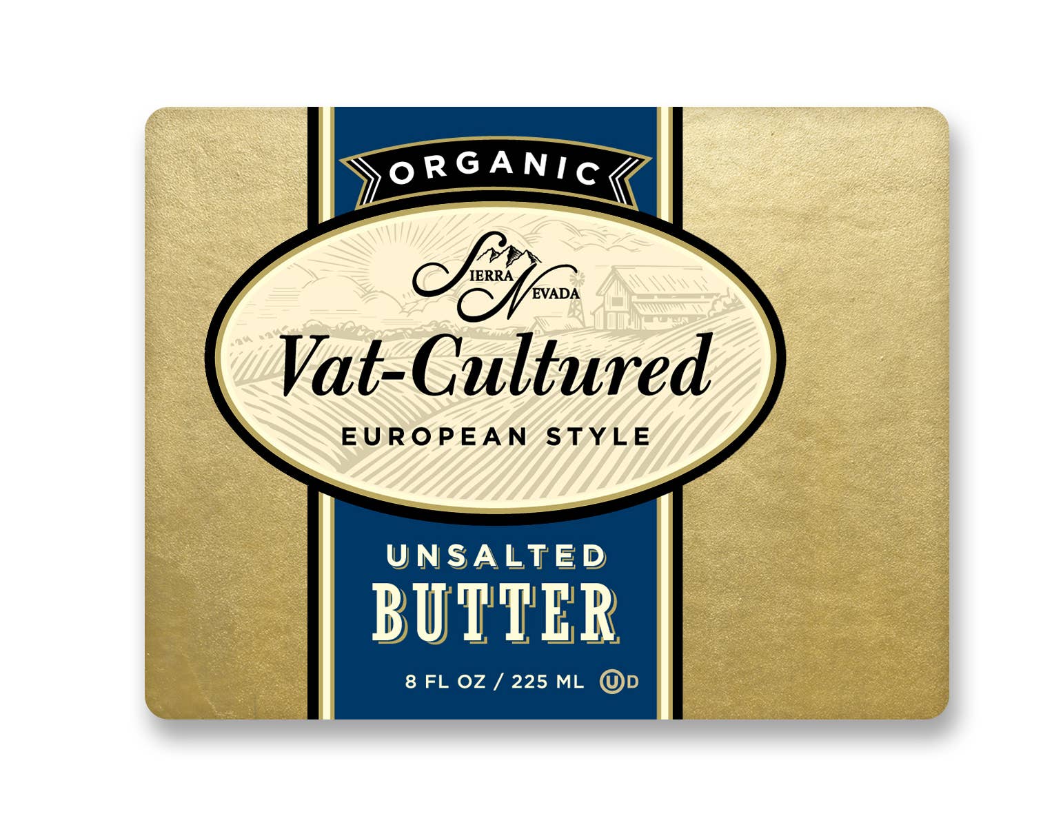 Sierra Nevada Cheese Company - Wholesale Butter - Organic Vat Cultured Euro-Style Unsalted Butter 12/8oz
