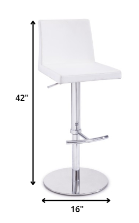 Greenwestons - Wholesale Stool - 42" White Leatherette And Steel Bar Stool1