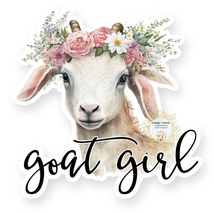 Goat Girl Vinyl Decal Sticker - Farm Animal for wholesale by cottage + crown