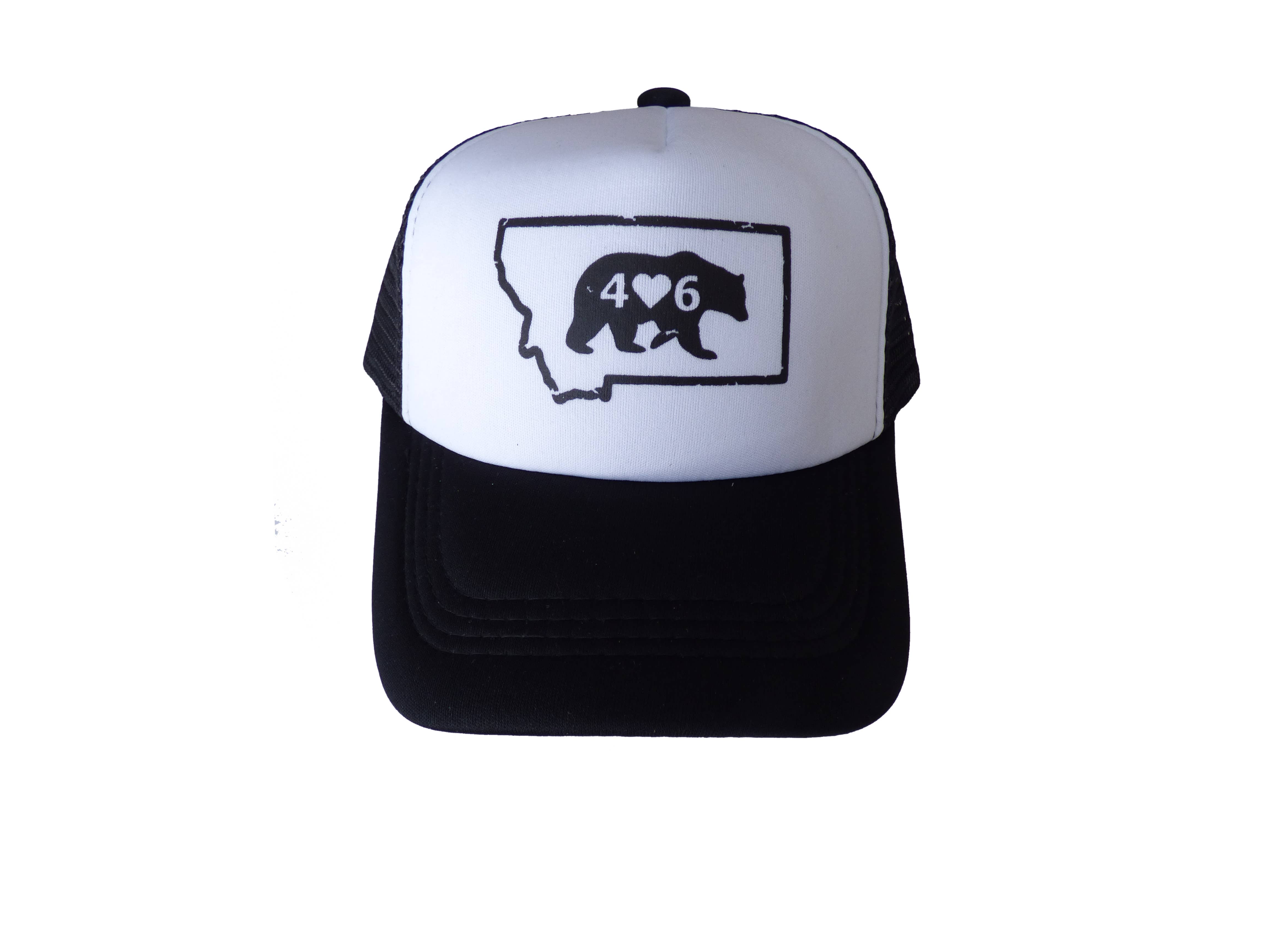 Montana Tees - Venta al por mayor Gorra trucker - Unisex - Sombrero adulto negro con oso Montana negro