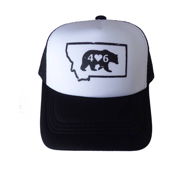 Montana Tees - Venta al por mayor Gorra trucker - Unisex - Sombrero adulto negro con oso Montana negro0