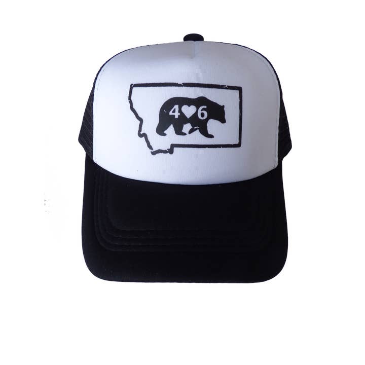 Montana Tees – wholesale Trucker hat – Unisex – Adult Black with Black Montana Bear Hat