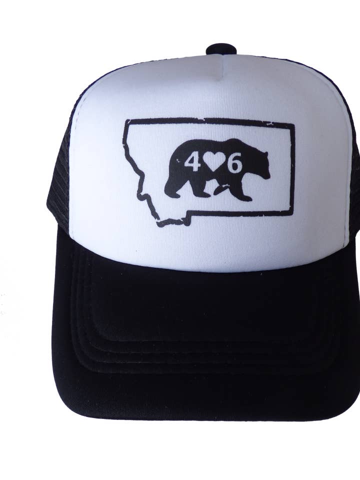 Chapéu infantil preto com urso preto Montana por atacado de Montana Tees
