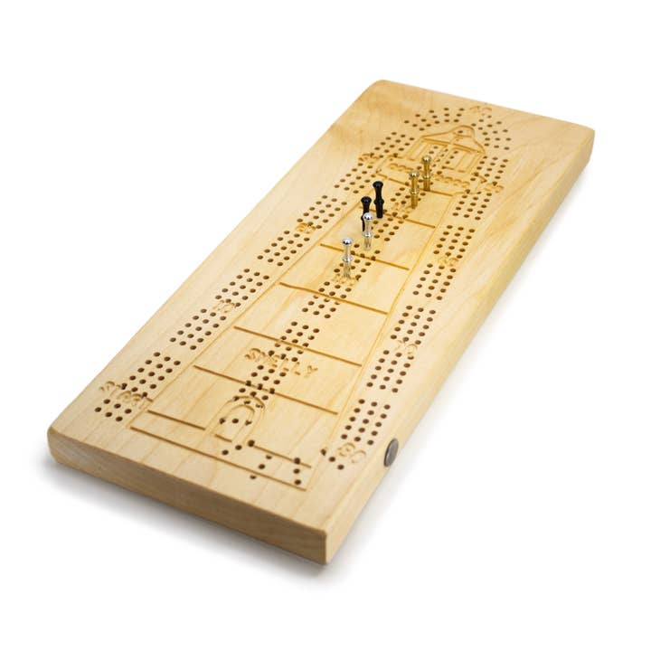 Lighthouse Cribbage Board for wholesale by Toy Maker of Lunenburg