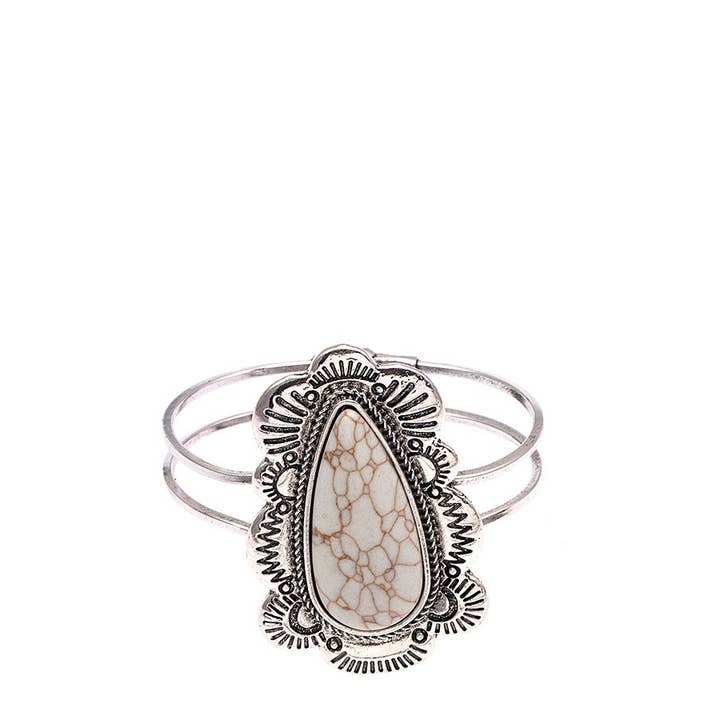 Andrea Bijoux - Vendita all'ingrosso Bracciale a polsino - Bracciale rigido con cerniera con pietre preziose incorniciate