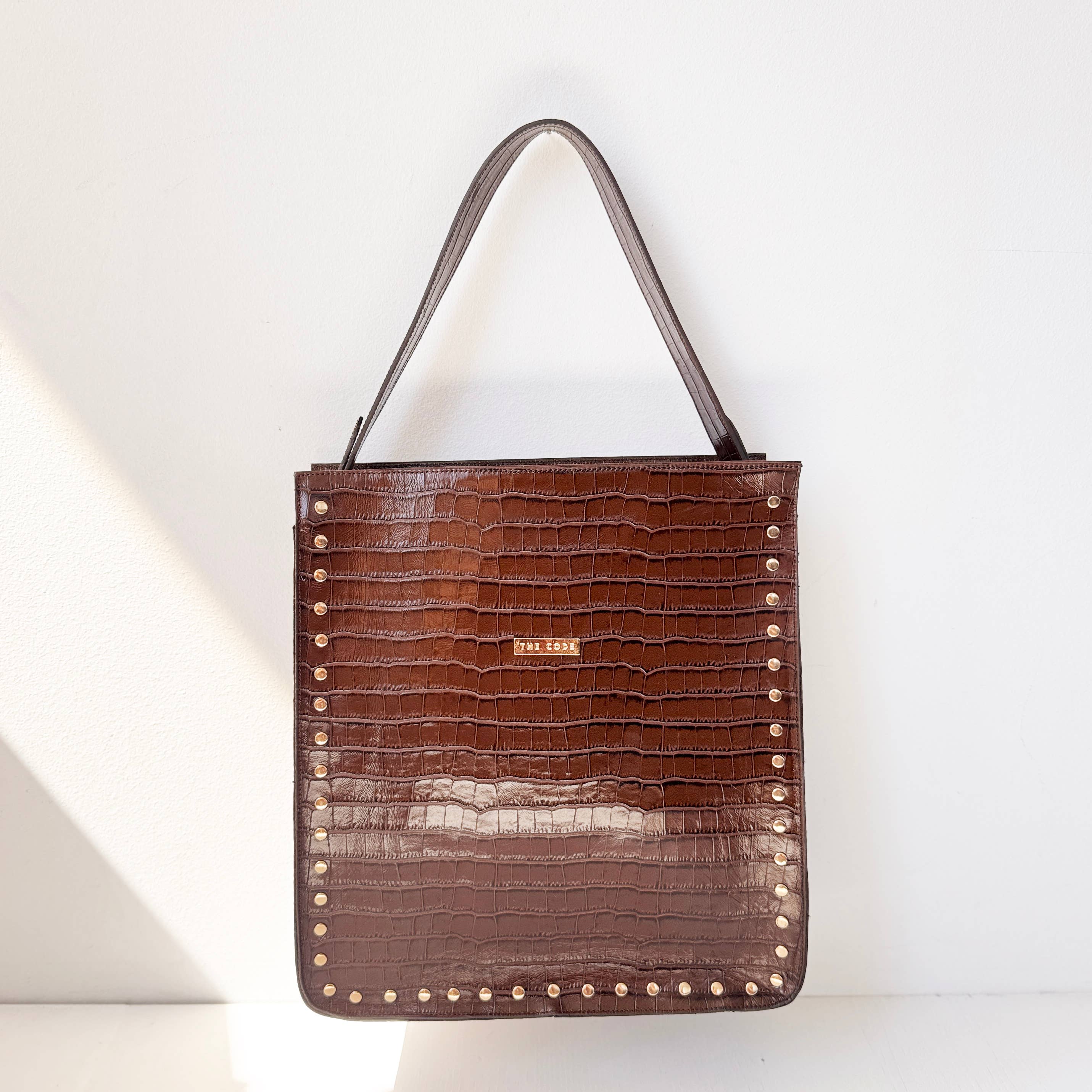 THE CODE - Wholesale Shoulder Bag - Women's - SHOPPER SAGRARIO CHOCOLATE BROWN6