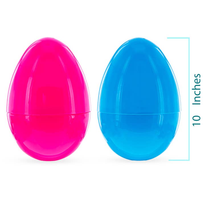 BestPysanky - Venta al por mayor Artículo decorativo de mesa - 2 huevos de pascua gigantes de plástico de tamaño gigante rosa y azul