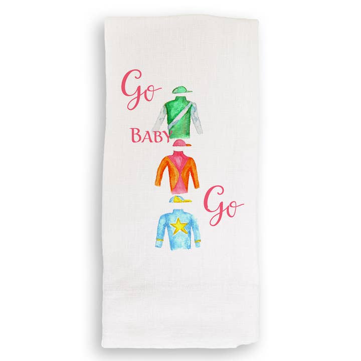 French Graffiti - Wholesale Tea Towel - Jockey Silks Go Baby Go