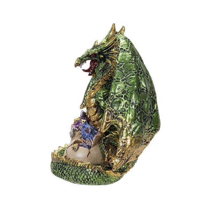 Pacific Trading - Wholesale Decorative Figurine - Green Dragon with Hatchlings3