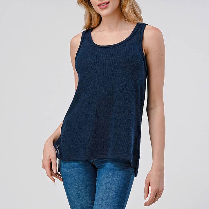 Heimious - Vendita all'ingrosso Canotta - Donna - Canotta Slub Texture con spacchi laterali, T46729