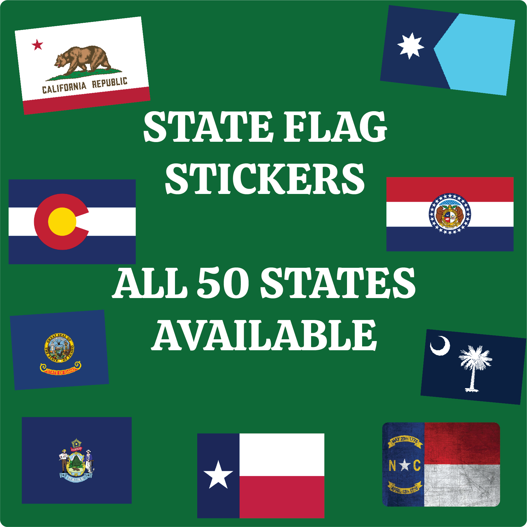 House of Swank Clothing - Wholesale Sticker - State Flag Sticker - All 50 States Available0
