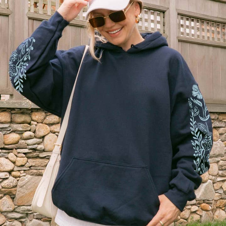 Wildflower Sleeve Hoodie | Graphic Nature Hoodie for wholesale by Sisterly Gifts Shop