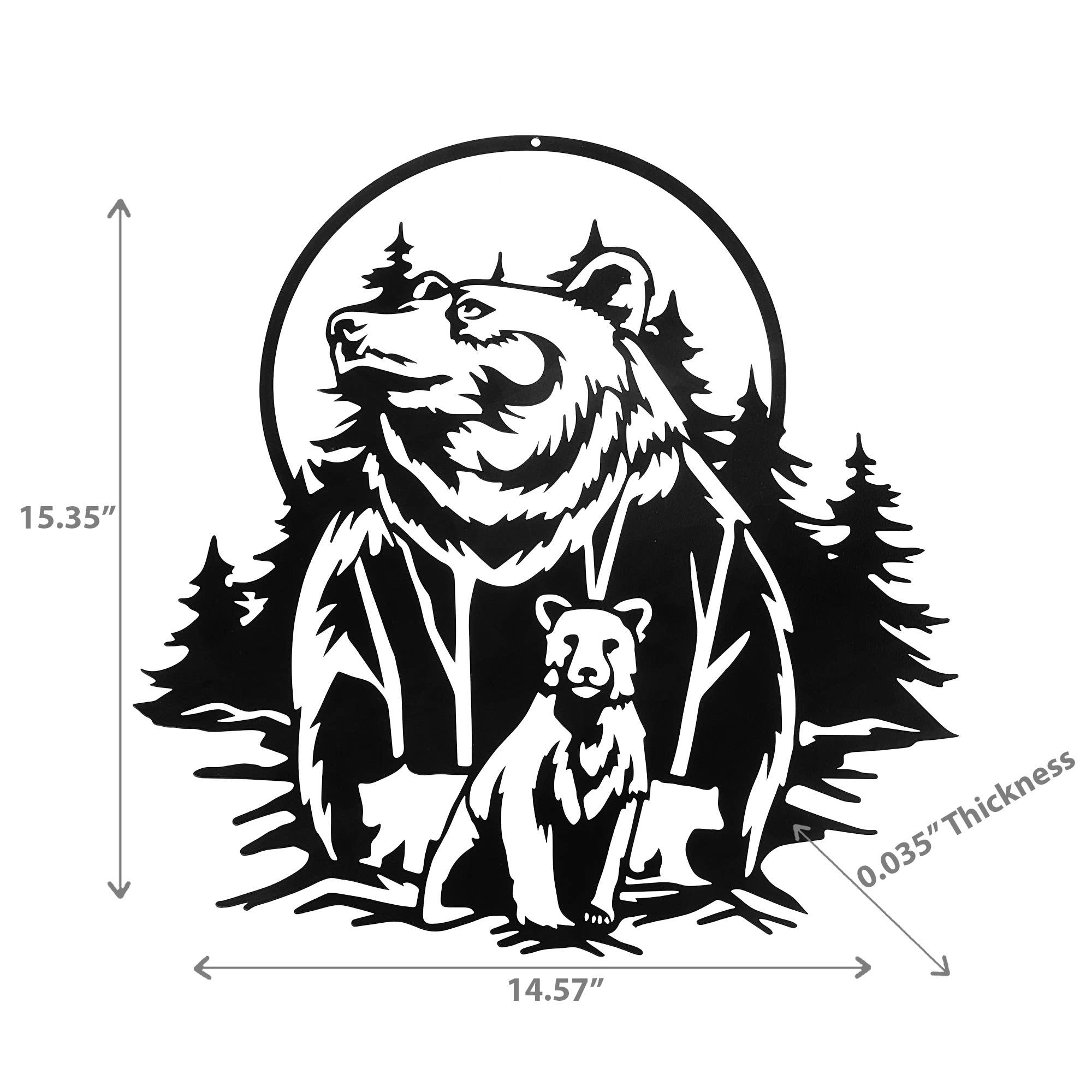 Metal Black Wall Decor Bear Under Moon for wholesale on Faire2