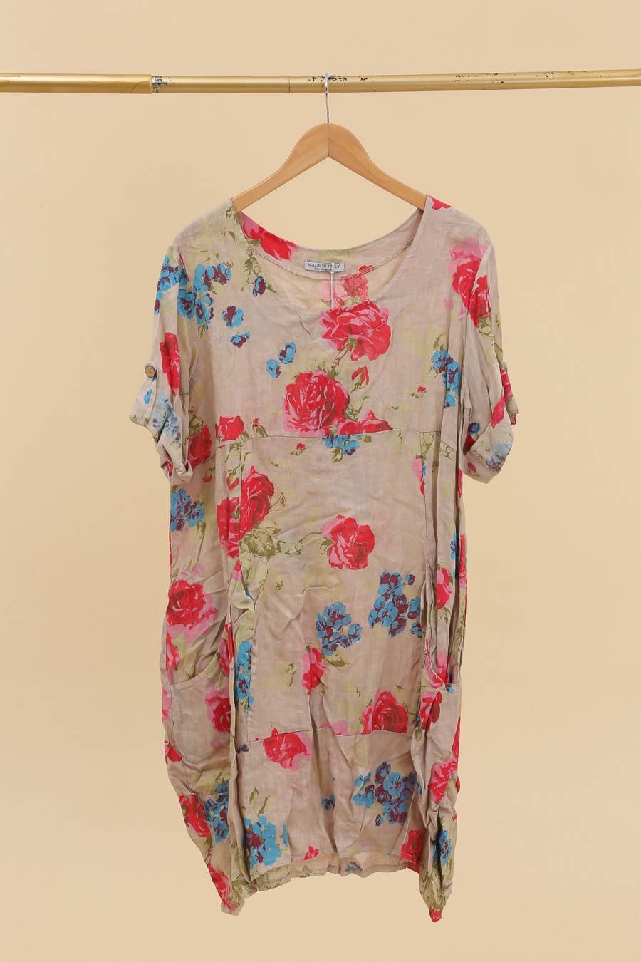 la maison des fibres naturelles – wholesale Klänning - Dam – Klänning i 100 % linne med blommönster 32406