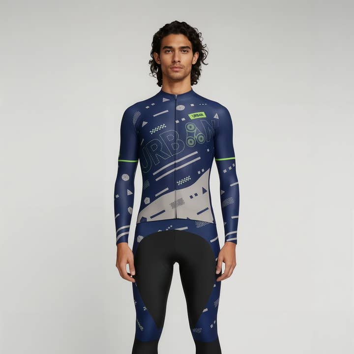Urban Cycling Pro Geo Thermal Langærmet Jersey & Cargo Bib Tights Sæt – Vintercykling Ydeevne og Opbevaring for engroshandel hos Urban Cycling Apparel
