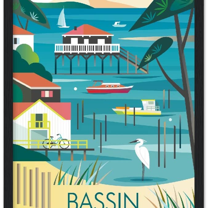 Bassin D'Archachon Premium Matte Paper Wooden Framed Poster for wholesale by Max & Oscar
