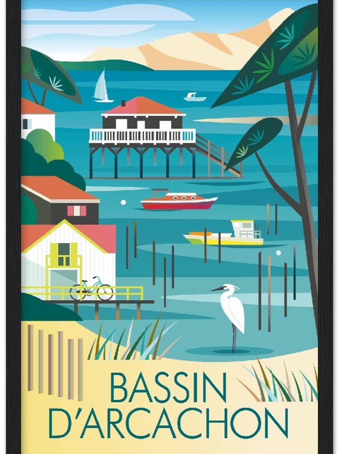 Bassin D'Archachon Premium Mat Papier Houten Ingelijste Poster voor wholesale door Max & Oscar
