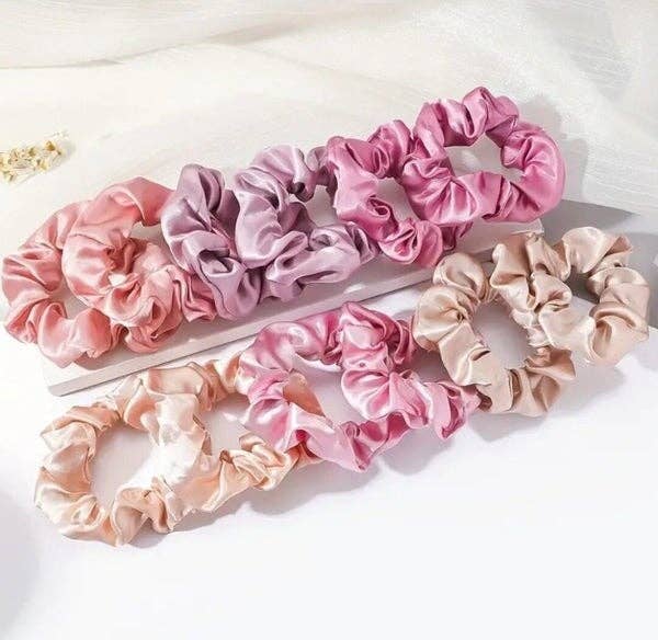 Kids4trendy - Wholesale Scrunchie - Women's - SILK scrunchies diamond Pink2