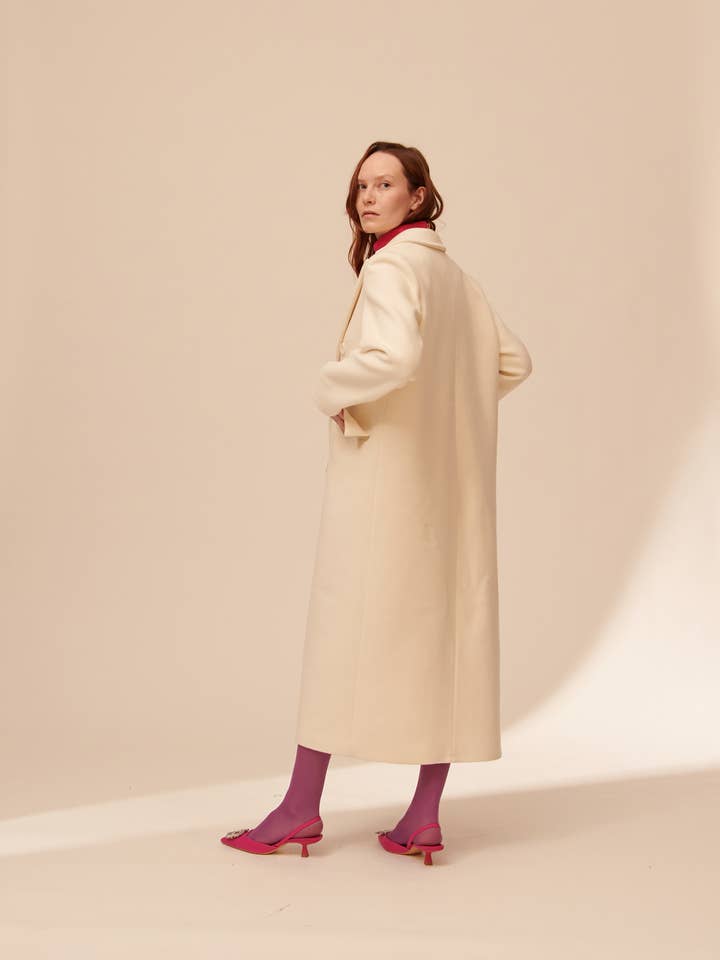 Y147 DOUBLE BREASTED COAT for wholesale by Giovanna Nicolai