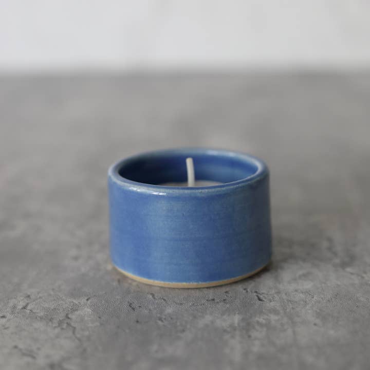 Katie L Thompson Designs – wholesale Candle holder – Pacific Blue Handmade Ceramic Tea Light Candle Holder3