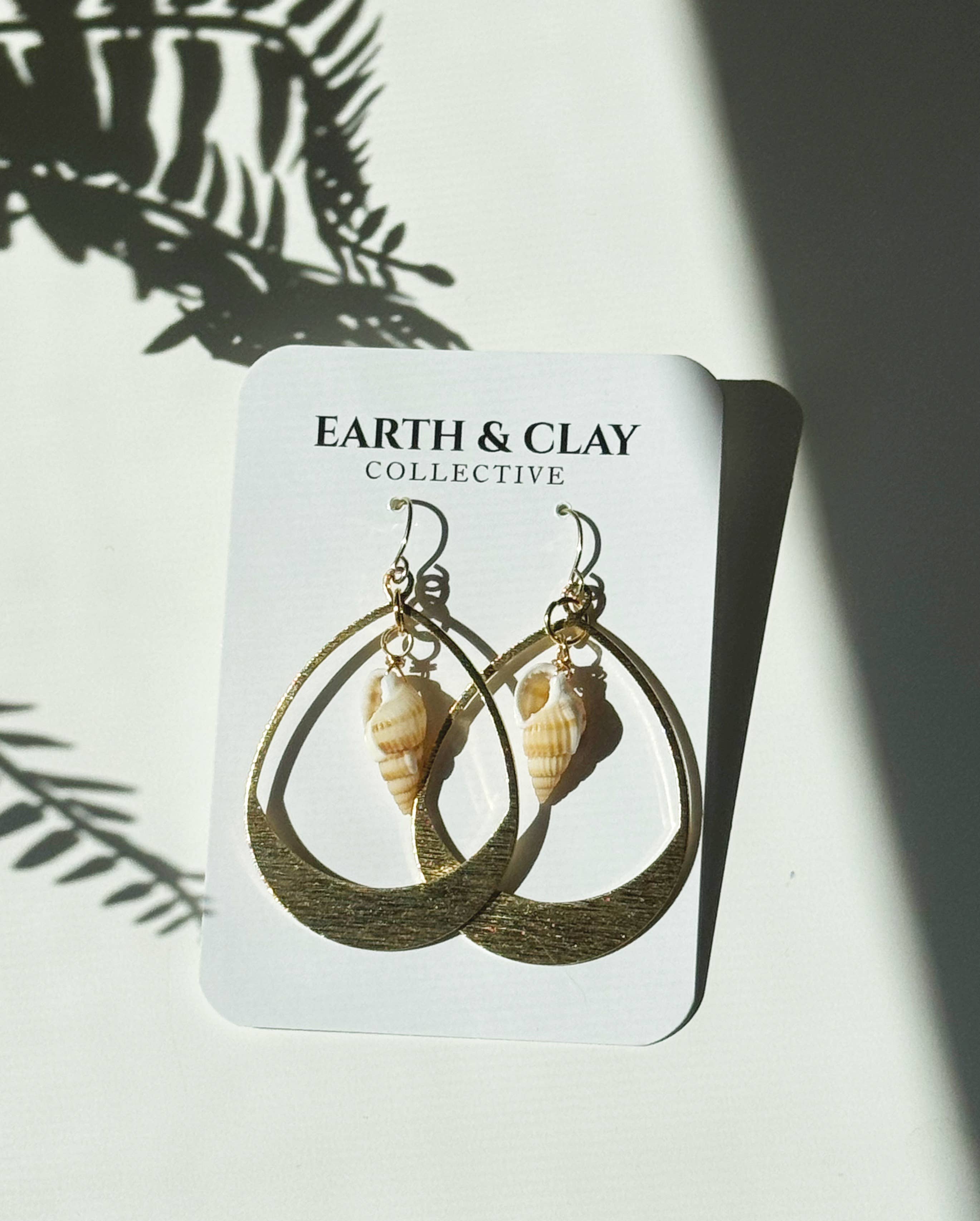 Earth + Clay Collective - Wholesale Dangle Earrings - Shell Shock Ovals2