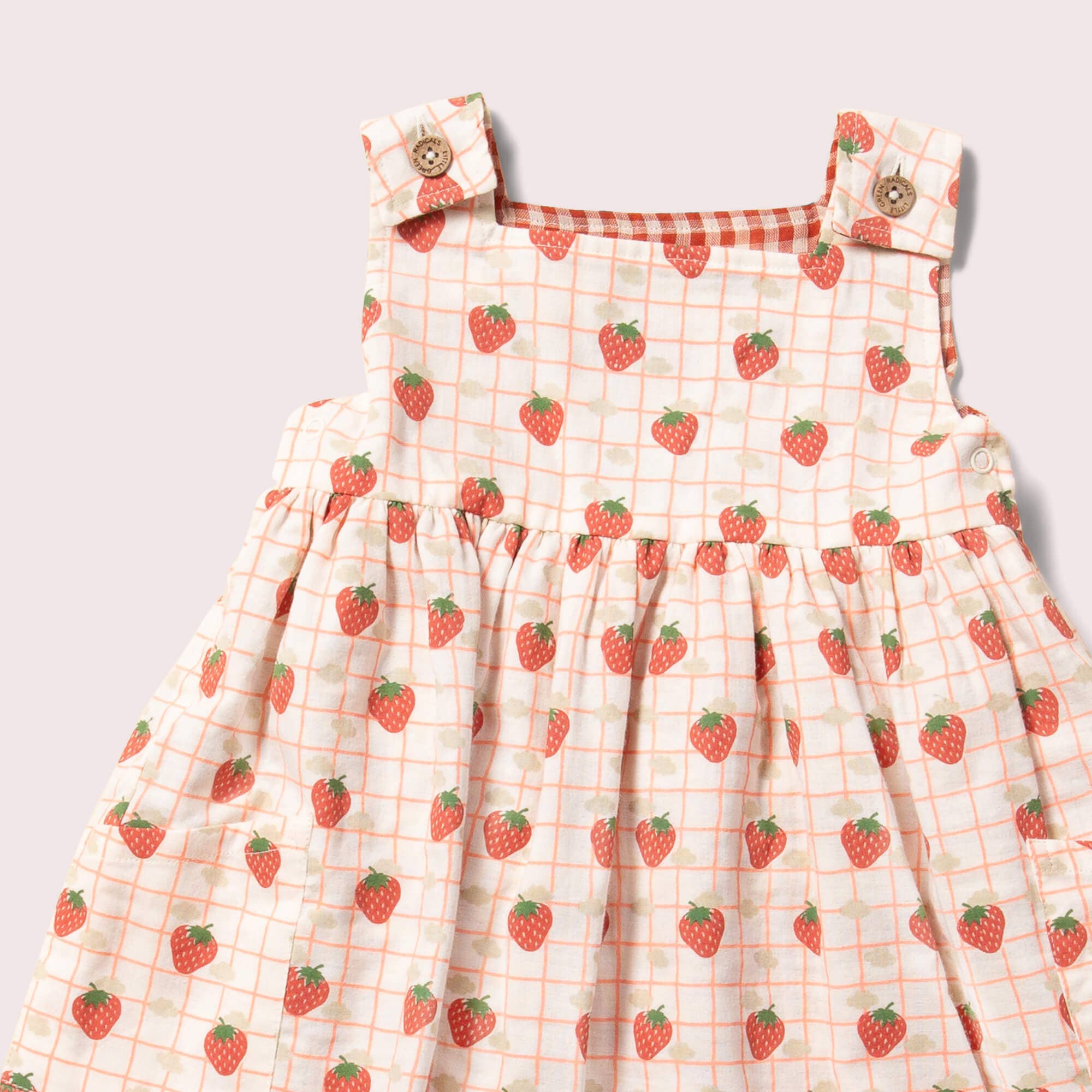 Strawberry Days Reversible Pinny Dress for wholesale on Faire5