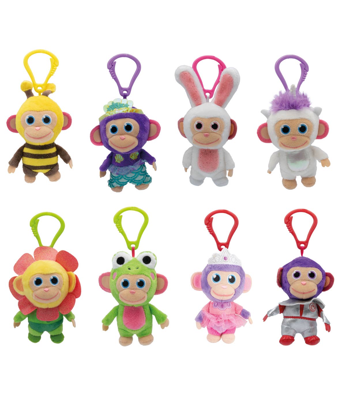 Joy Toy - Wholesale Stuffed/Plush Toy - Kids & Baby - PLUSH CHIMPANZOMBIE 8 CM WITH CLIP ON - 12 ASSORTED PIECES1