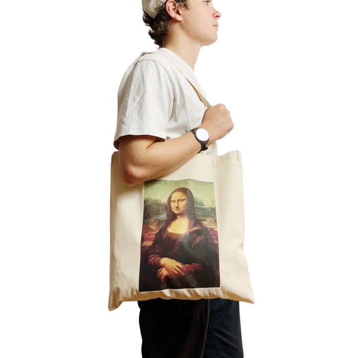 Mona Lisa Canvas Tote Bag Vintage Famous Aesthetic Old Art for wholesale by ZZZEBRAAA LIMITED