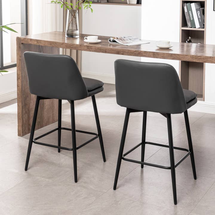 HOMYCASA DESIGN INC - Wholesale Stool - Swivel Counter Stools Set 26" Height Linen/PU Leather Option16