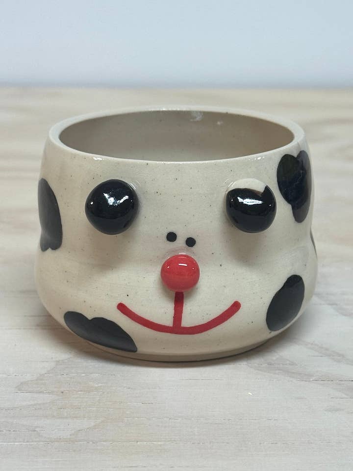 Black Dalmatian Plant Pot (MADE TO ORDER- Read Description) for wholesale by Rolly Poly Studios