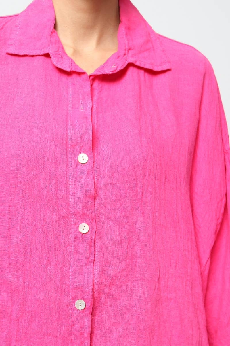 LÉA & LUC - Wholesale Button Down Shirt - Women's - 100% Linen Shirt REF. 285846