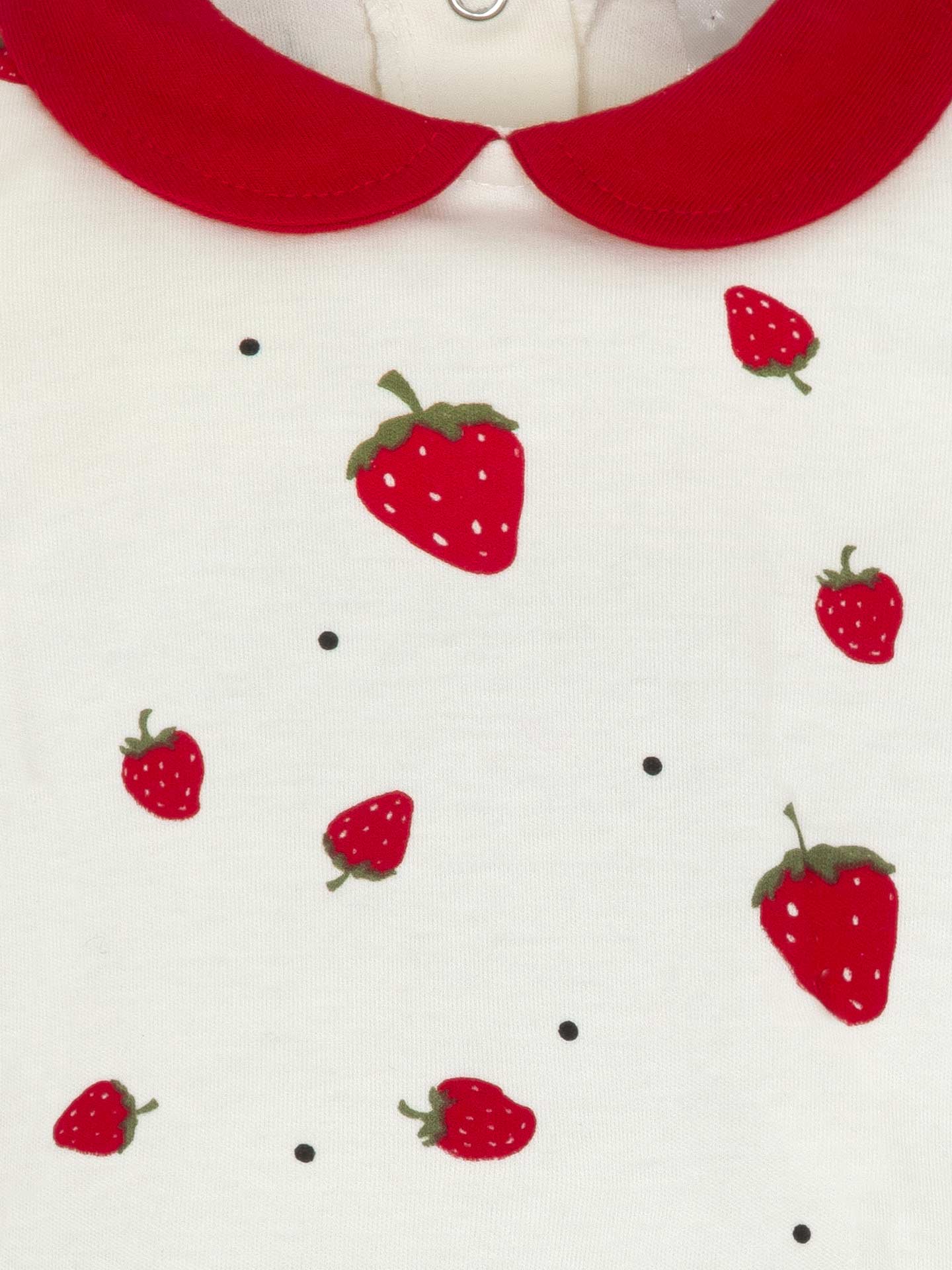 FRAGOLE A MOTIVI GEOMETRICI Tutina Bambi BERRIES in 100% cotone in vendita all'ingrosso su Faire1